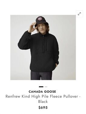 Flash sale 🔥 Canada Goose Black Renfrew  Fleece Zip Pullover